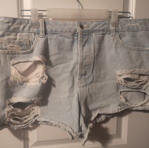 Lightwash Plus Size Jean Shorts